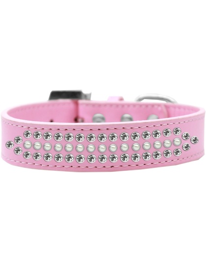 Ritz Pearl and Clear Crystal Dog Collar Light Pink Size 12