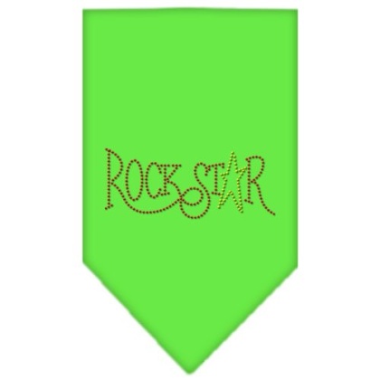 Rock Star Rhinestone Bandana Lime Green Large