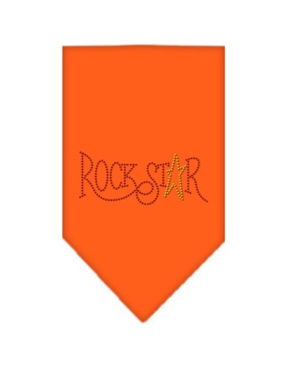 Rock Star Rhinestone Bandana Orange Large