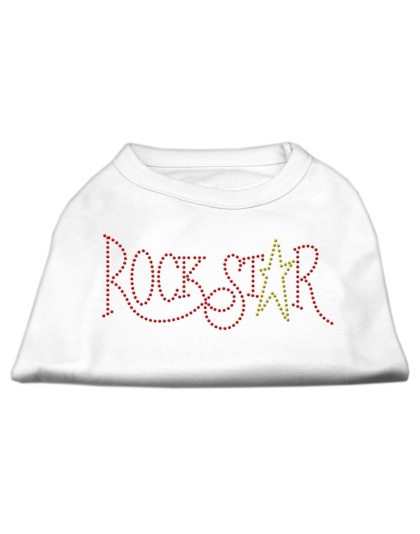 RockStar Rhinestone Shirts White L