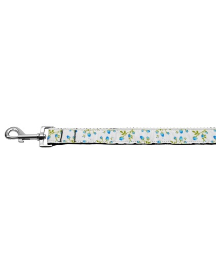 Roses Nylon Ribbon Leash Blue 1 inch wide 4ft Long