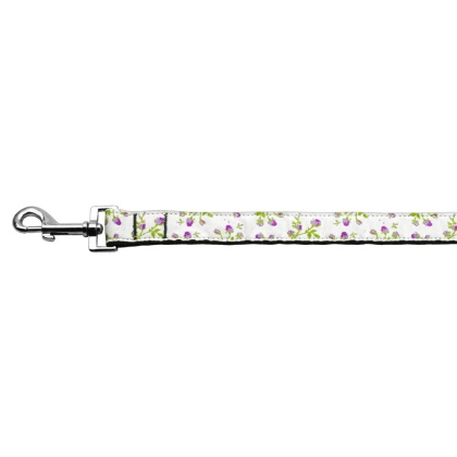 Roses Nylon Ribbon Leash Purple 1 inch wide 4ft Long