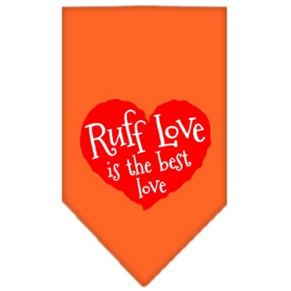 Ruff Love Screen Print Bandana Orange Large