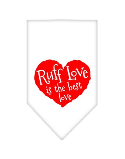 Ruff Love Screen Print Bandana White Large