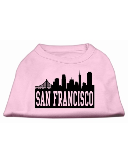 San Francisco Skyline Screen Print Shirt Light Pink Lg