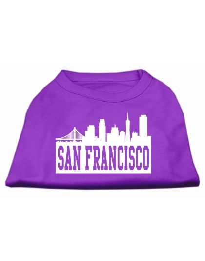 San Francisco Skyline Screen Print Shirt Purple Lg