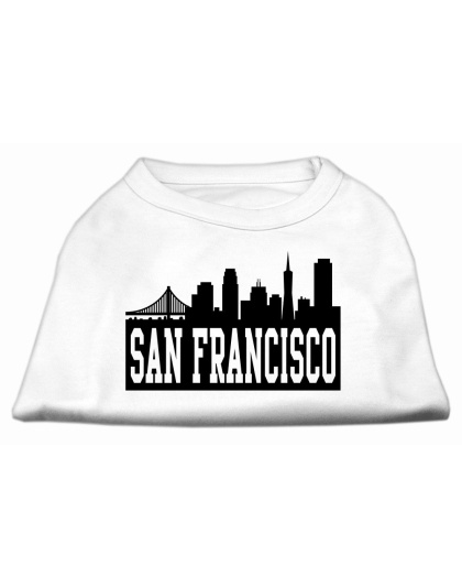 San Francisco Skyline Screen Print Shirt White Lg