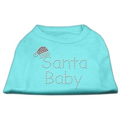 Santa Baby Rhinestone Shirts Aqua L