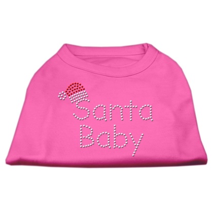 Santa Baby Rhinestone Shirts Bright Pink L