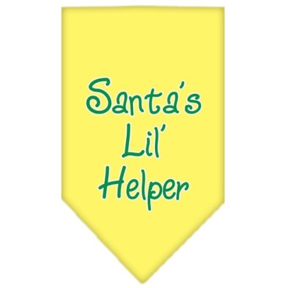 Santa Lil Helper Screen Print Bandana Yellow Large