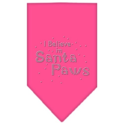 Santa Paws Rhinestone Bandana Bright Pink Large