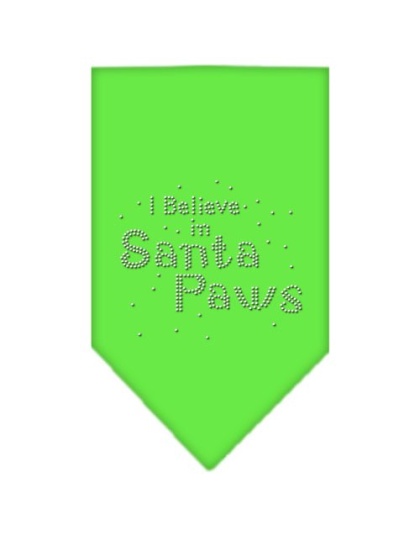 Santa Paws Rhinestone Bandana Lime Green Large