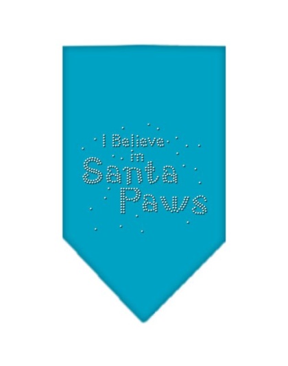 Santa Paws Rhinestone Bandana Turquoise Large