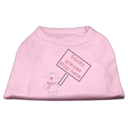 Santa Stop Here Shirts Light Pink LG