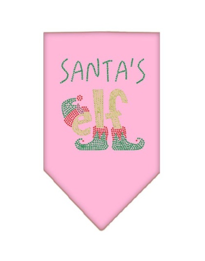 Santa's Elf Rhinestone Bandana Light Pink Large