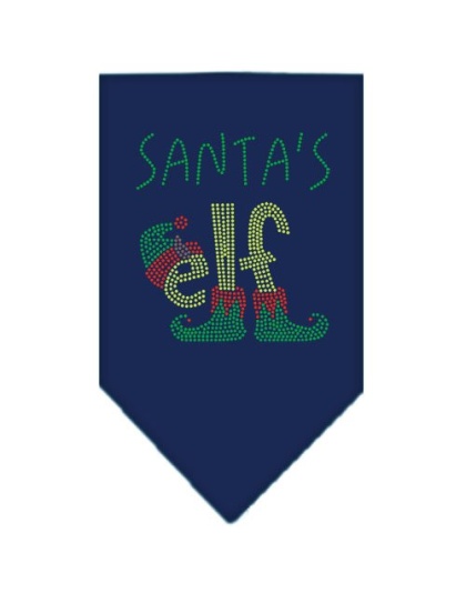 Santa's Elf Rhinestone Bandana Navy Blue large