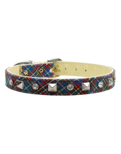 School Days Crystal and Pyramid Collars Blue Plaid 10