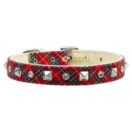 School Days Crystal and Pyramid Collars Red Plaid 10