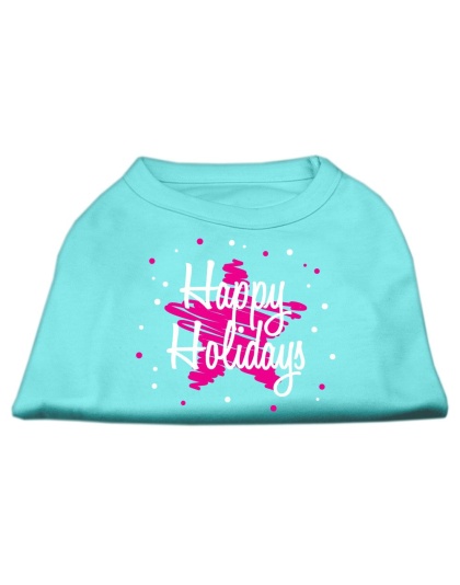 Scribble Happy Holidays Screenprint Shirts Aqua L