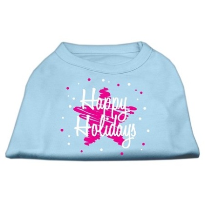 Scribble Happy Holidays Screenprint Shirts Baby Blue L