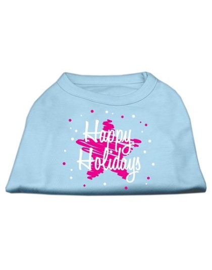 Scribble Happy Holidays Screenprint Shirts Baby Blue L