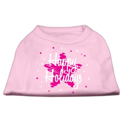 Scribble Happy Holidays Screenprint Shirts Light Pink L