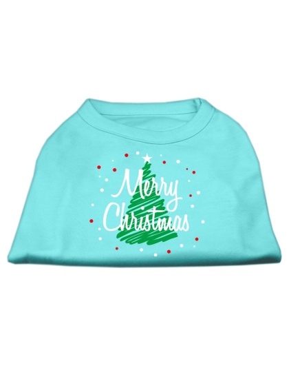 Scribbled Merry Christmas Screenprint Shirts Aqua L