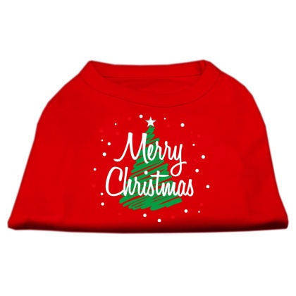 Scribbled Merry Christmas Screenprint Shirts Red L