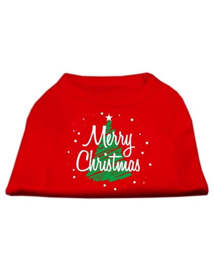 Scribbled Merry Christmas Screenprint Shirts Red L