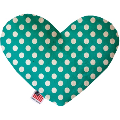 Seafoam Green Swiss Dots 6 Inch Canvas Heart Dog Toy