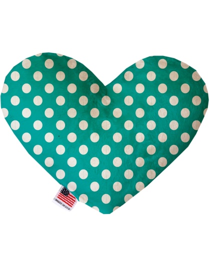 Seafoam Green Swiss Dots 6 Inch Canvas Heart Dog Toy