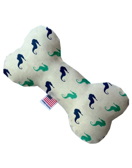 Seahorses 10 Inch Canvas Bone Dog Toy