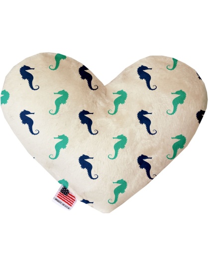 Seahorses 6 Inch Canvas Heart Dog Toy