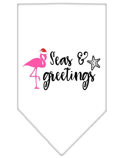 Seas and Greetings Screen Print Bandana White Large