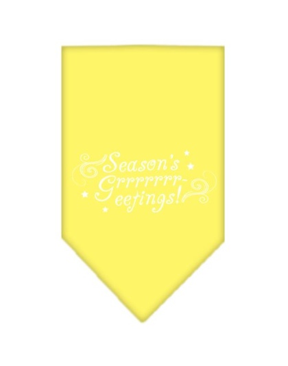 Seasons Greetings Screen Print Bandana Yellow Large