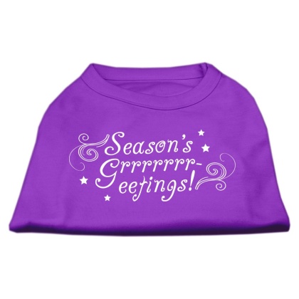 Seasons Greetings Screen Print Shirt Purple L