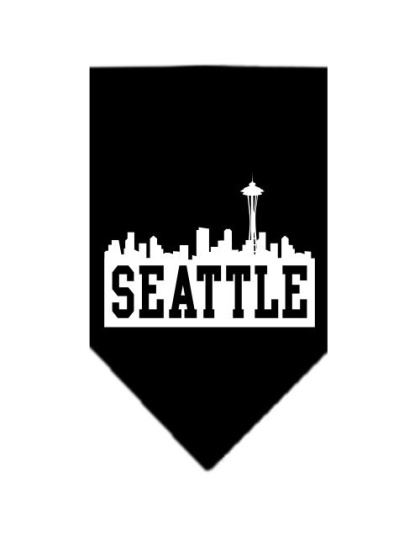 Seattle Skyline Screen Print Bandana Black Large