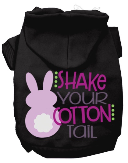 Shake Your Cotton Tail Screen Print Dog Hoodie Black L