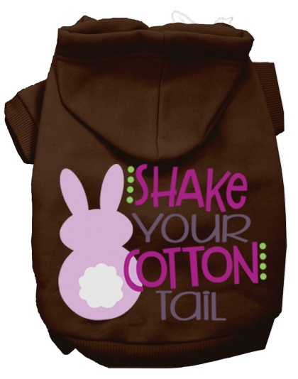 Shake Your Cotton Tail Screen Print Dog Hoodie Brown L