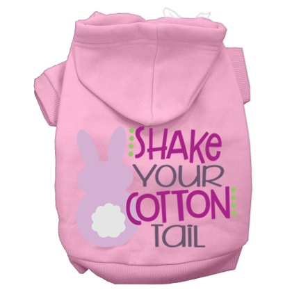 Shake Your Cotton Tail Screen Print Dog Hoodie Light Pink L