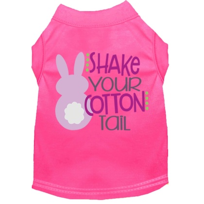 Shake Your Cotton Tail Screen Print Dog Shirt Bright Pink Lg