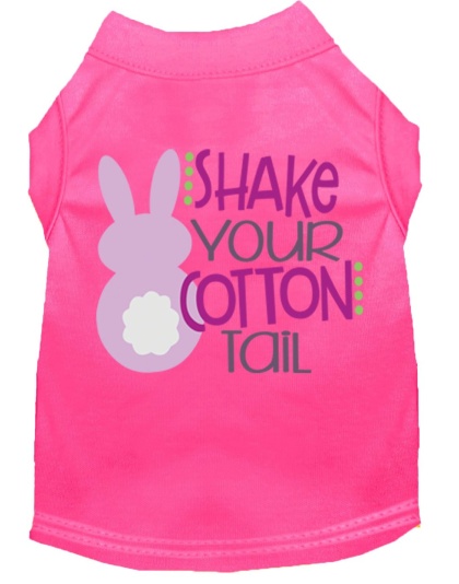 Shake Your Cotton Tail Screen Print Dog Shirt Bright Pink Lg