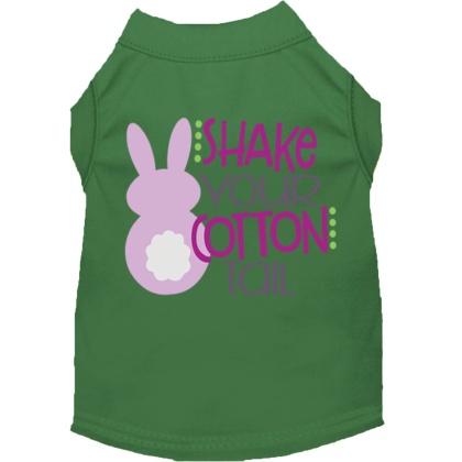 Shake Your Cotton Tail Screen Print Dog Shirt Green Lg