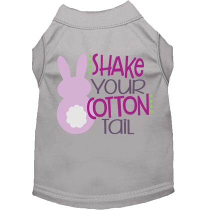 Shake Your Cotton Tail Screen Print Dog Shirt Grey Lg