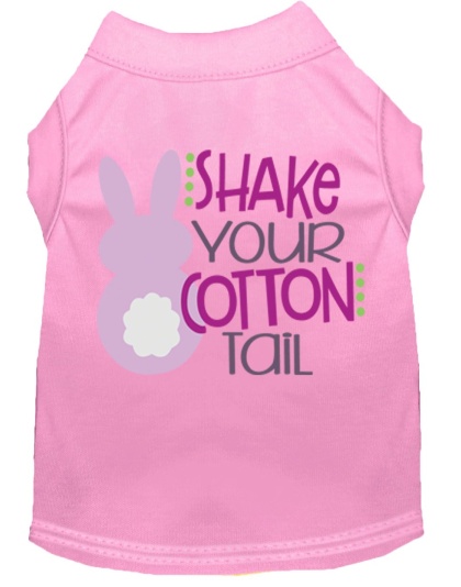 Shake Your Cotton Tail Screen Print Dog Shirt Light Pink Lg