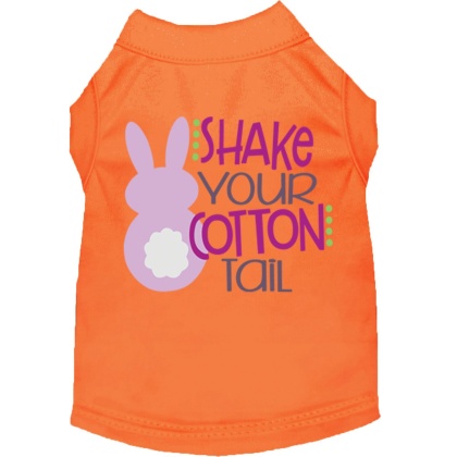 Shake Your Cotton Tail Screen Print Dog Shirt Orange Lg