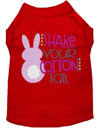 Shake Your Cotton Tail Screen Print Dog Shirt Red Lg