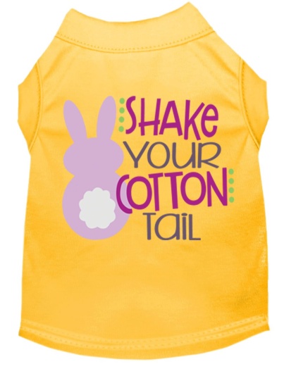 Shake Your Cotton Tail Screen Print Dog Shirt Yellow Lg