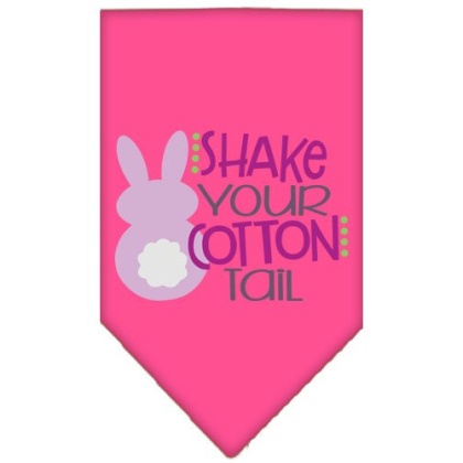 Shake Your Cotton Tail Screen Print Pet Bandana Bright Pink Large