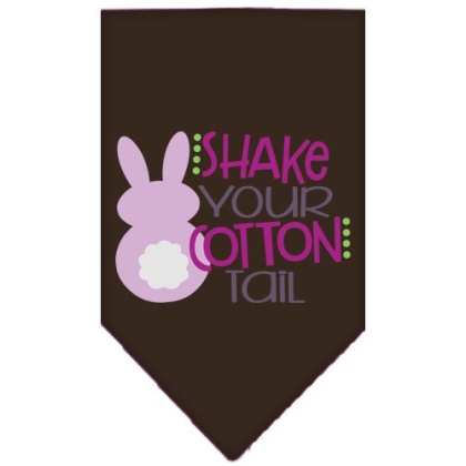 Shake Your Cotton Tail Screen Print Pet Bandana Cocoa Large